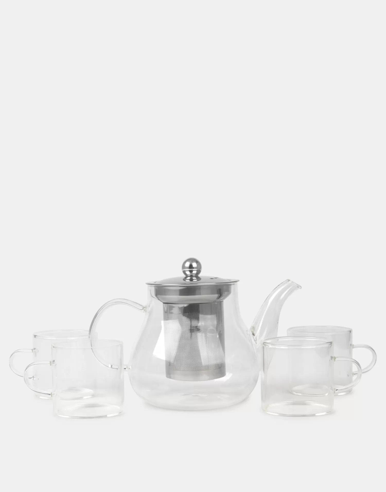 Natura Selection Set Tetera Cristal Con 4 Tazas